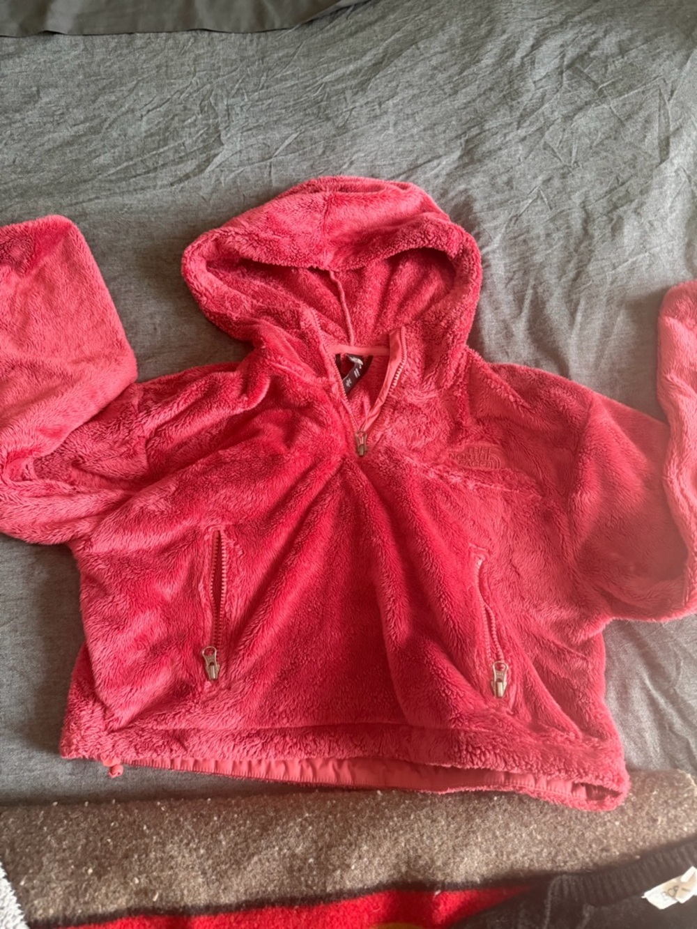 The North Face Women’s Plush Half-Zip Hoodie in Bright Pink